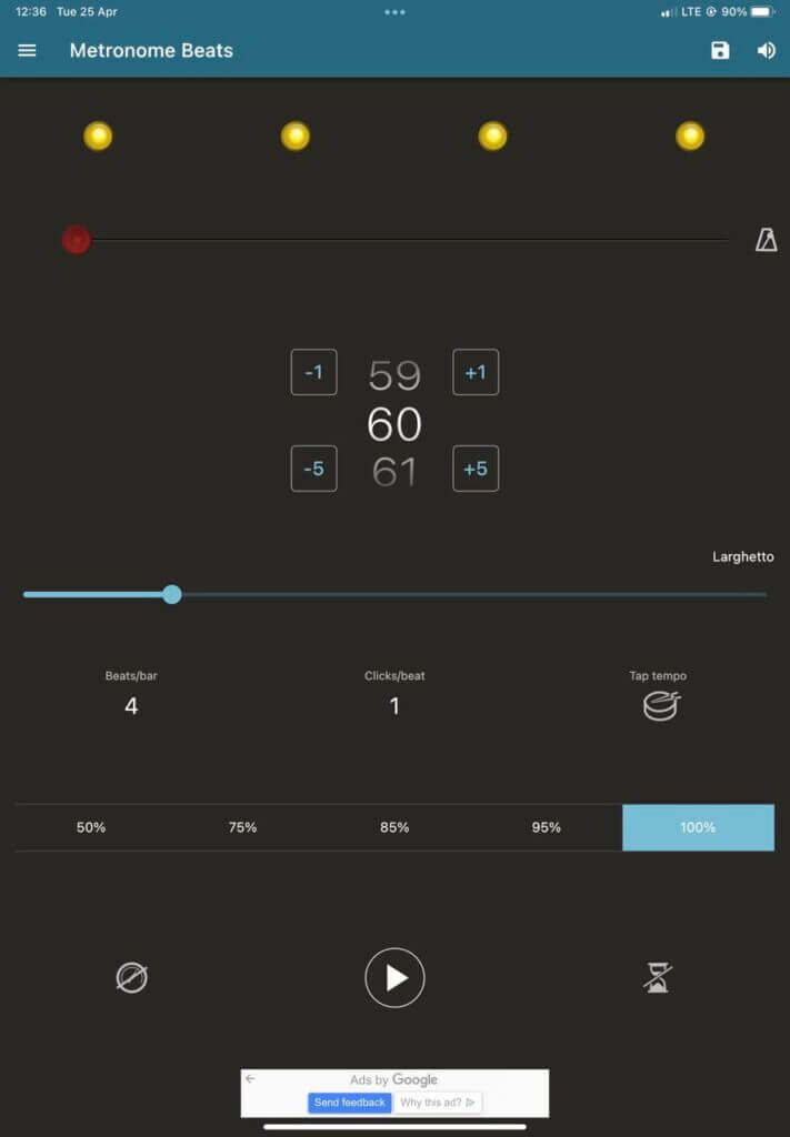 мобильная аппликация "Metronome Beats"